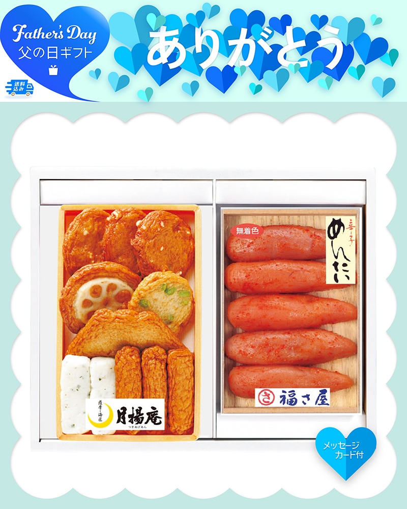 父の日 「月揚庵」さつまあげ・「福さ屋」辛子めんたいこセット 91031 TMDS10204 26FDS 送料込み