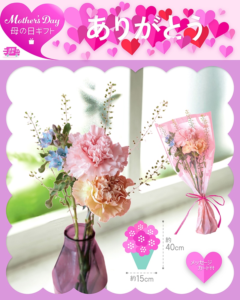 母の日 ナチュラルミニブーケ 81027 TMDS10137 26MDS 送料込み